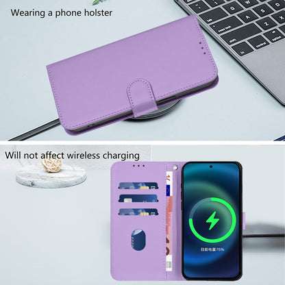 For Boost MobIle Celero 5G+ 2024 / 3+ 5G Skin Feel Solid Color Leather Phone Case with Lanyard(Lavender Purple) - More Brand by buy2fix | Online Shopping UK | buy2fix