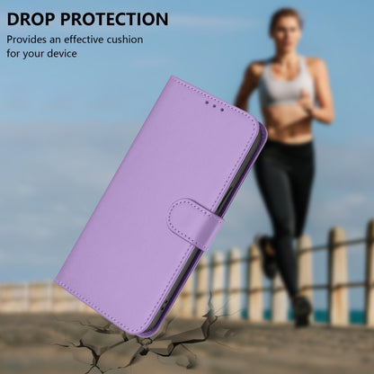 For Sony Xperia 10 VI 2024 Skin Feel Solid Color Leather Phone Case with Lanyard(Lavender Purple) - Sony Cases by buy2fix | Online Shopping UK | buy2fix