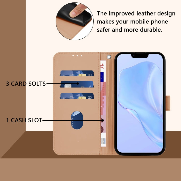 For iPhone 16 Pro Max Skin Feel Solid Color Leather Phone Case with Lanyard(Nude) - iPhone 16 Pro Max Cases by buy2fix | Online Shopping UK | buy2fix