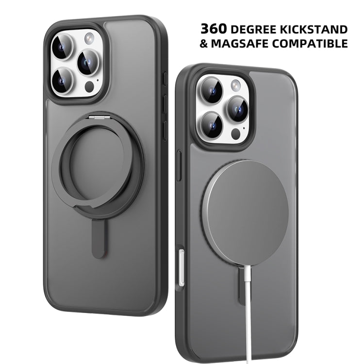 For iPhone 16 Mutural Armor Series MagSafe Magnetic Holder Phone Case(Grey) - iPhone 16 Cases by Mutural | Online Shopping UK | buy2fix