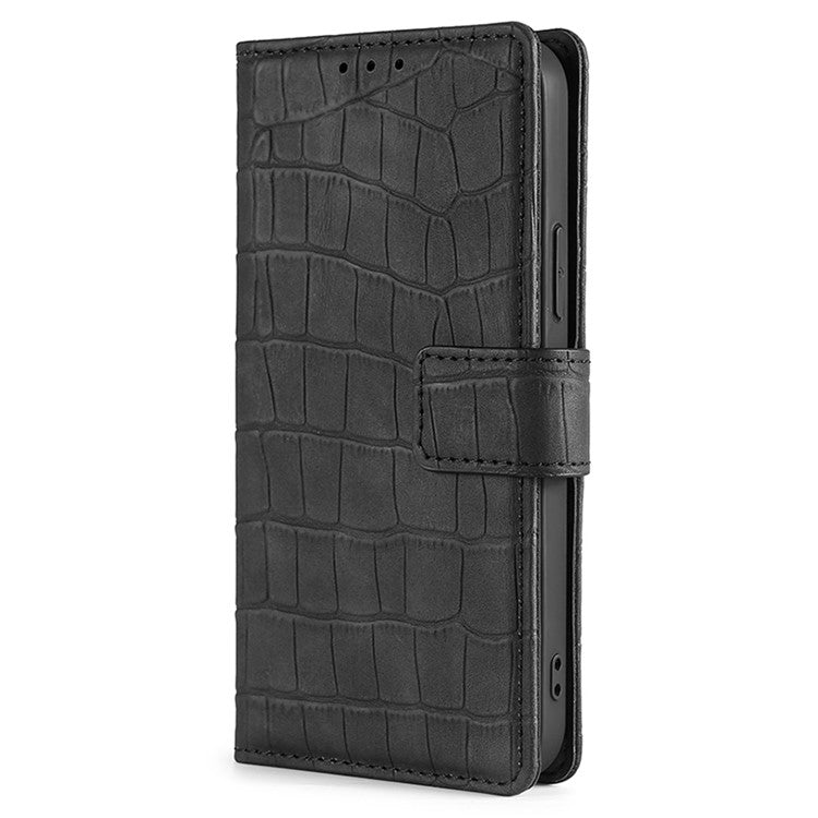 For iPhone 16 Pro Max Skin Feel Crocodile Magnetic Clasp Leather Phone Case(Black) - iPhone 16 Pro Max Cases by buy2fix | Online Shopping UK | buy2fix