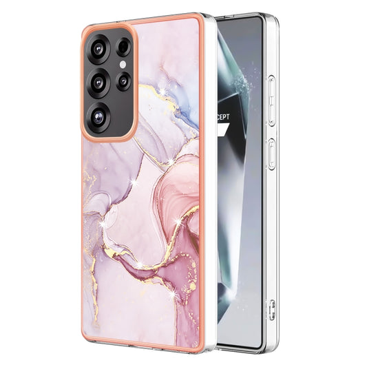 For Samsung Galaxy S25 Ultra 5G Electroplating Marble Pattern Dual-side IMD TPU Shockproof Phone Case(Rose Gold 005) - Galaxy S25 Ultra 5G Cases by buy2fix | Online Shopping UK | buy2fix