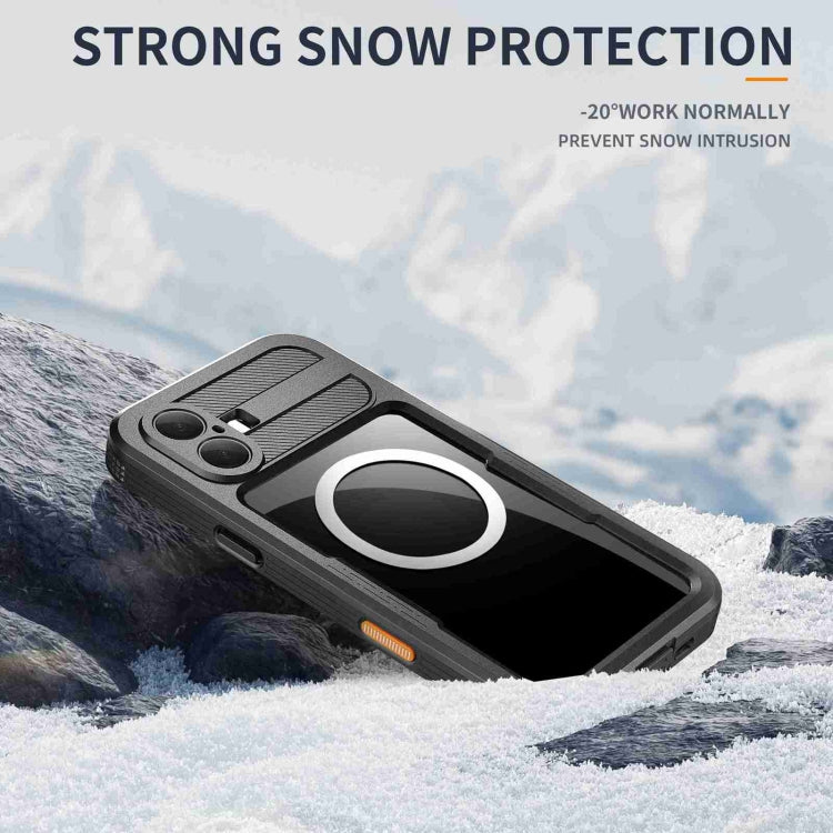 For iPhone 16 RedPepper IP68 Waterproof Triple-proof MagSafe Phone Case(Black) - iPhone 16 Cases by RedPepper | Online Shopping UK | buy2fix