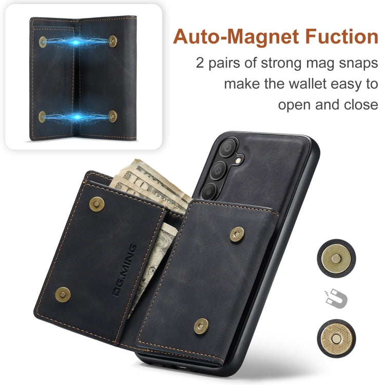 For Samsung Galaxy A16 5G DG.MING M1 Series 3-Fold Multi Card Wallet + Magnetic Phone Case(Black) - Galaxy Phone Cases by DG.MING | Online Shopping UK | buy2fix