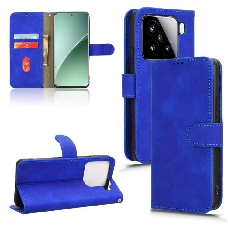 For Xiaomi 15 Pro Skin Feel Magnetic Flip Leather Phone Case(Blue) - Xiaomi Cases by buy2fix | Online Shopping UK | buy2fix