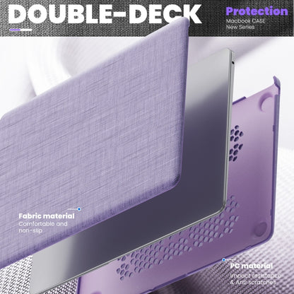 For MacBook Air 13.3 inch A2337 Fabric Magnetic Holder Laptop Protective Case(Purple) - MacBook Air Cases by buy2fix | Online Shopping UK | buy2fix