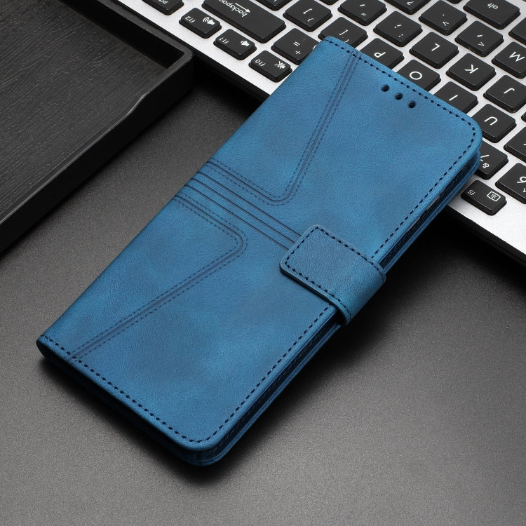 For Samsung Galaxy S25 Ultra 5G Triangle Solid Color Leather Phone Case(Blue) - Galaxy S25 Ultra 5G Cases by buy2fix | Online Shopping UK | buy2fix