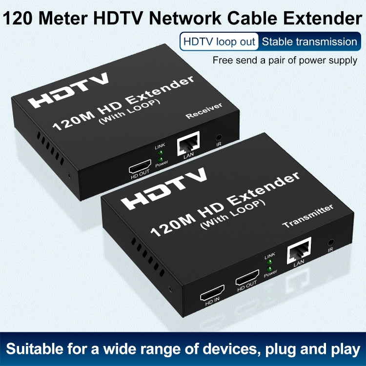 120m HDTV Network Extender(UK Plug) - Amplifier by buy2fix | Online Shopping UK | buy2fix