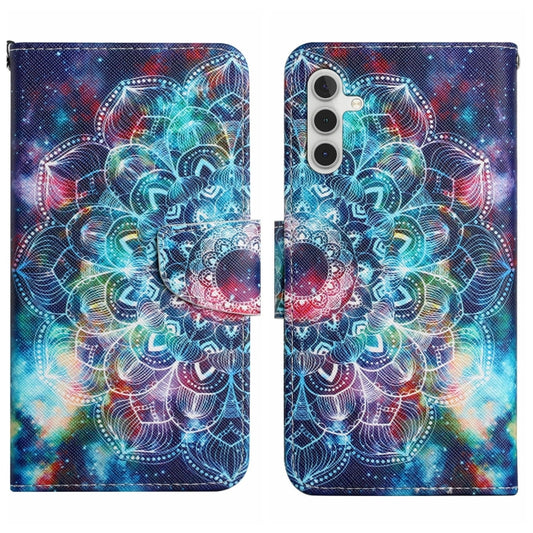 For Samsung Galaxy S25+ 5G Colored Drawing Pattern Leather Phone Case(Star Mandala) - Galaxy S25+ 5G Cases by buy2fix | Online Shopping UK | buy2fix