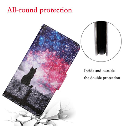 For Samsung Galaxy S25 Ultra 5G Colored Drawing Pattern Leather Phone Case(Star Sky Cat) - Galaxy S25 Ultra 5G Cases by buy2fix | Online Shopping UK | buy2fix