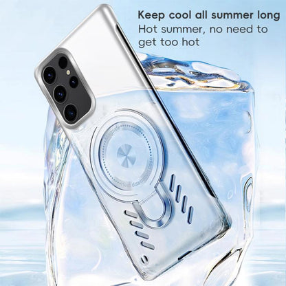 For Samsung Galaxy S25 Ultra 5G Ice Sense Series Graphene Cooling MagSafe Holder Phone Case(Silver) - Galaxy S25 Ultra 5G Cases by buy2fix | Online Shopping UK | buy2fix