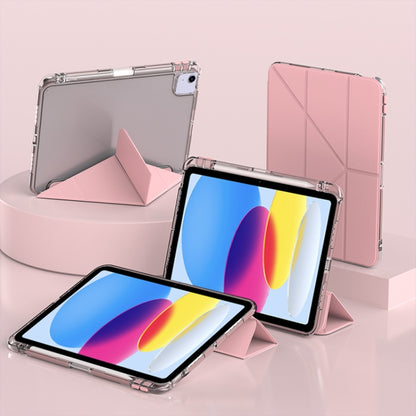 For iPad 10th Gen 10.9 2022 mutural Y-Shape Deformation Leather Tablet Case(Pink) - iPad 10th Gen 10.9 Cases by Mutural | Online Shopping UK | buy2fix