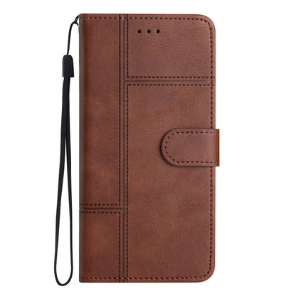 For OnePlus 13 Cowhide Texture Stitching Leather Phone Case(Coffee) - OnePlus Cases by buy2fix | Online Shopping UK | buy2fix