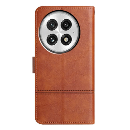 For OnePlus 13 Cowhide Texture Stitching Leather Phone Case(Brown) - OnePlus Cases by buy2fix | Online Shopping UK | buy2fix