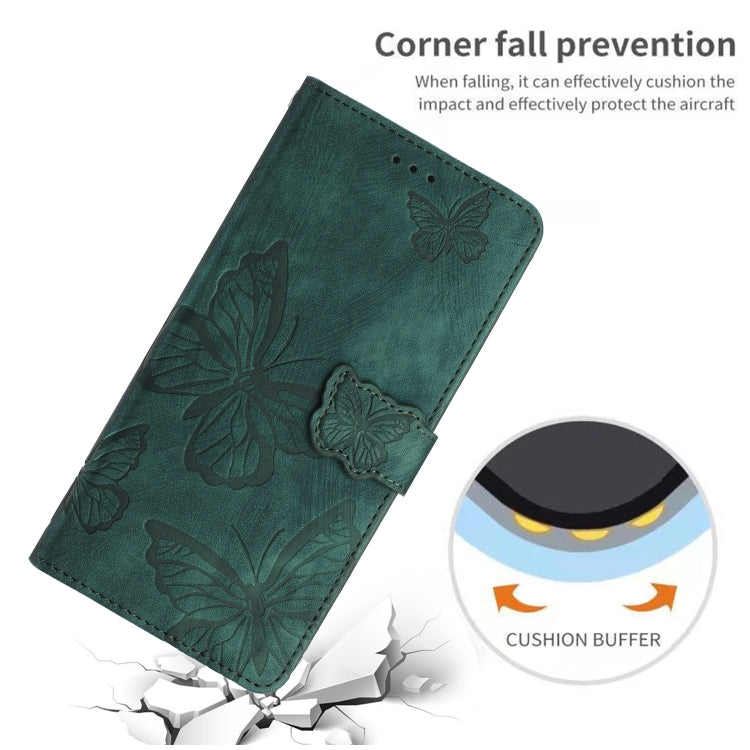 For OnePlus 13 Skin-feel Embossed Butterfly Leather Phone Case(Green) - OnePlus Cases by buy2fix | Online Shopping UK | buy2fix