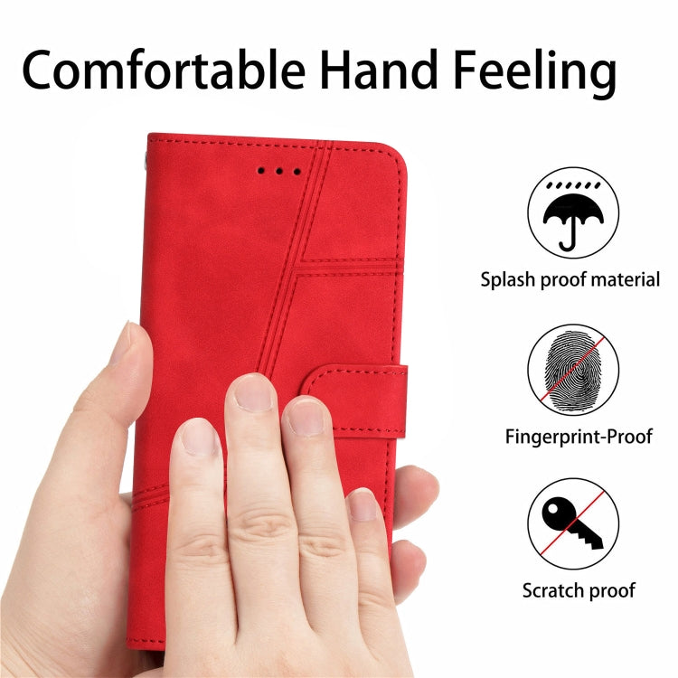 For Samsung Galaxy S25+ 5G Skin-feel Stitching Leather Phone Case(Red) - Galaxy S25+ 5G Cases by buy2fix | Online Shopping UK | buy2fix