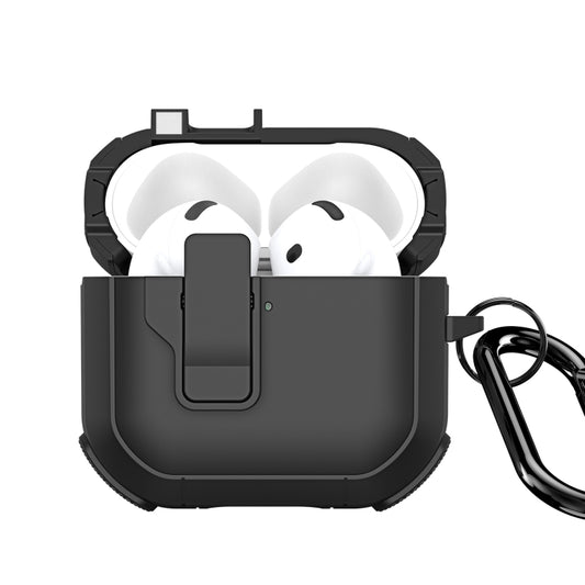 For AirPods 4 DUX DUCIS PECP Series Split Earphone Case with Hook(Black) - For AirPods 4 by DUX DUCIS | Online Shopping UK | buy2fix