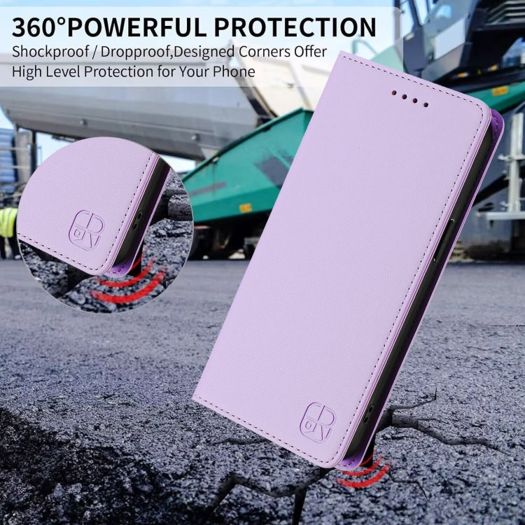 For Samsung Galaxy S24+ / S25+ 5G RC01 Dual-Folded Magnetic Suction RFID Leather Phone Case(Light Purple) - Galaxy S25+ 5G Cases by buy2fix | Online Shopping UK | buy2fix