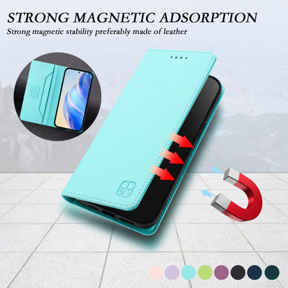 For Samsung Galaxy S25 Ultra 5G RC01 Dual-Folded Magnetic Suction RFID Leather Phone Case(Mint Green) - Galaxy S25 Ultra 5G Cases by buy2fix | Online Shopping UK | buy2fix