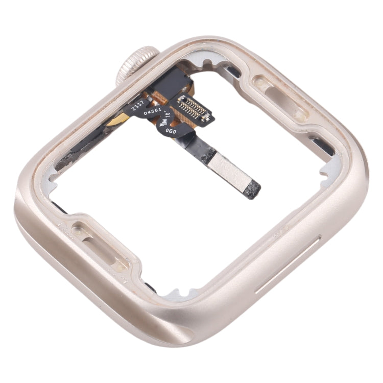 For Apple Watch Series 7 / 8 / 9 41MM LTE Aluminium Alloy Middle Frame Bezel Plate with Crown Spin Axis Flex Cable(Starlight) - Middle Frame by buy2fix | Online Shopping UK | buy2fix