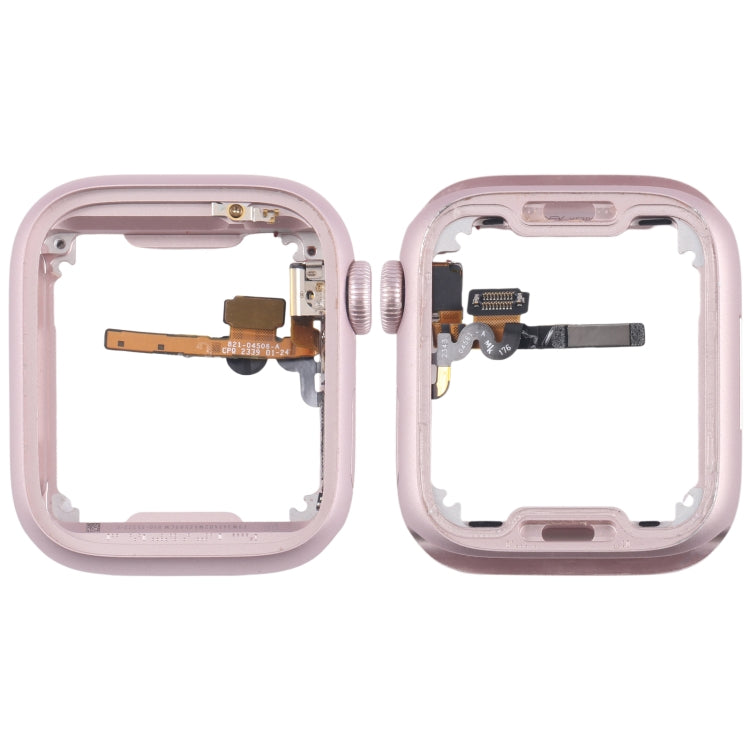 For Apple Watch Series 9 41MM LTE Aluminium Alloy Middle Frame Bezel Plate with Crown Spin Axis Flex Cable(Pink) - Middle Frame by buy2fix | Online Shopping UK | buy2fix