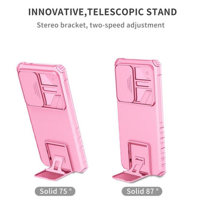 For Samsung Galaxy S25 Ultra 5G Stereoscopic Holder Sliding Camshield Phone Case(Pink) - Galaxy S25 Ultra 5G Cases by buy2fix | Online Shopping UK | buy2fix