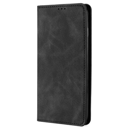 For Samsung Galaxy S25+ 5G Skin Feel Magnetic Leather Phone Case(Black) - Galaxy S25+ 5G Cases by buy2fix | Online Shopping UK | buy2fix