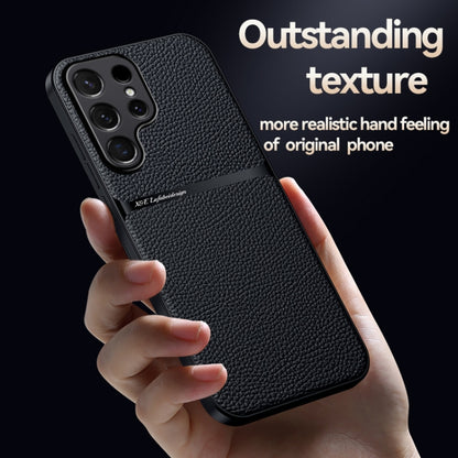 For Samsung Galaxy S25 Ultra 5G Litchi Leather Magnetic Full Coverage Shockproof Phone Case(Navy Blue) - Galaxy S25 Ultra 5G Cases by buy2fix | Online Shopping UK | buy2fix