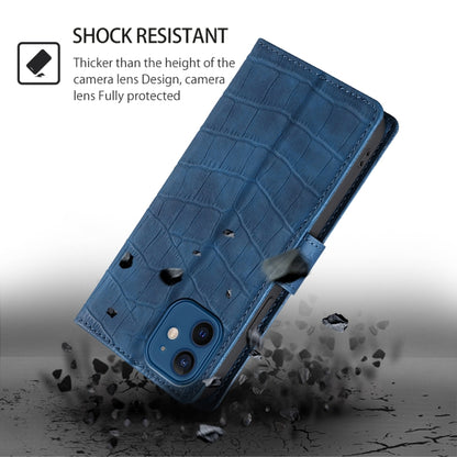 For Samsung Galaxy S25 5G Skin Feel Crocodile Magnetic Clasp Leather Phone Case(Blue) - Galaxy S25 5G Cases by buy2fix | Online Shopping UK | buy2fix