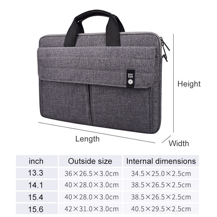 ST08 Handheld Briefcase Carrying Storage Bag with Shoulder Strap for 15.4 inch Laptop(Grey) - 15 inch by buy2fix | Online Shopping UK | buy2fix