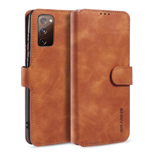 For Samsung Galaxy S20 FE DG.MING Retro Oil Side Horizontal Flip Case with Holder & Card Slots & Wallet(Brown) - Galaxy S20 FE Cases by DG.MING | Online Shopping UK | buy2fix