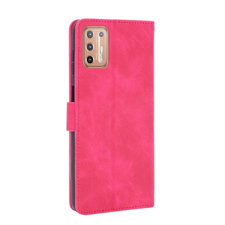 For Motorola Moto G9 Plus Solid Color Skin Feel Magnetic Buckle Horizontal Flip Calf Texture PU Leather Case with Holder & Card Slots & Wallet(Rose Red) - Motorola Cases by buy2fix | Online Shopping UK | buy2fix