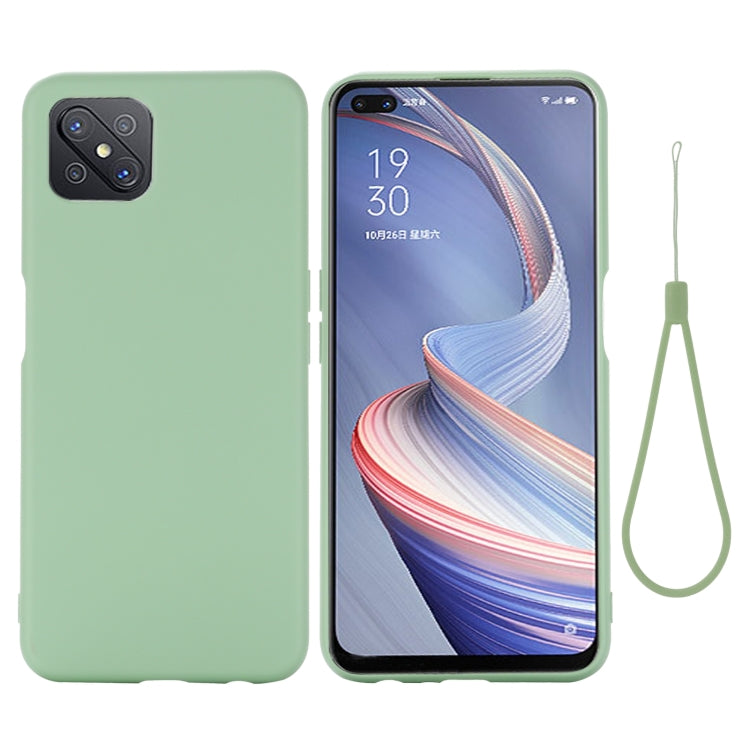 For OPPO A92s / Reno4 Z 5G Pure Color Liquid Silicone Shockproof Full Coverage Case(Green) - OPPO Cases by buy2fix | Online Shopping UK | buy2fix