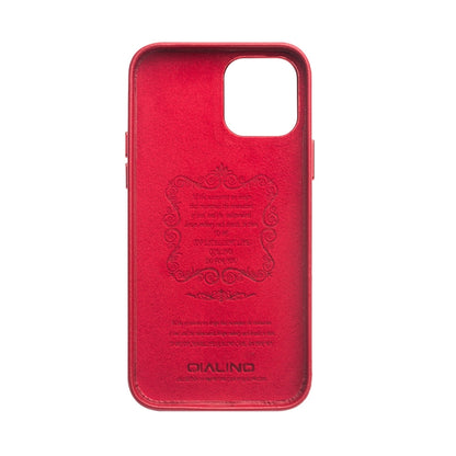 For iPhone 12 Pro Max QIALINO Shockproof Cowhide Leather Protective Case(Red) - iPhone 12 Pro Max Cases by QIALINO | Online Shopping UK | buy2fix