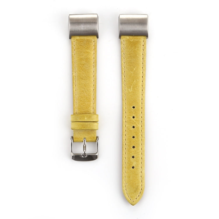 For Fitbit Charge 2 Fresh Style Leather Watch Band(Yellow) - Watch Bands by buy2fix | Online Shopping UK | buy2fix