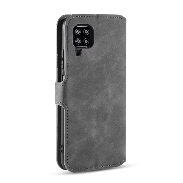 For Samsung Galaxy A42 5G DG.MING Retro Oil Side Horizontal Flip Protective Case(Grey) - Galaxy Phone Cases by DG.MING | Online Shopping UK | buy2fix