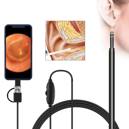 i95 3 in 1 USB Ear Scope Inspection HD 0.3MP Camera Visual Ear Spoon for OTG Android Phones & PC & MacBook, 1.75m Length Cable (Black) - Ear Care Tools by buy2fix | Online Shopping UK | buy2fix