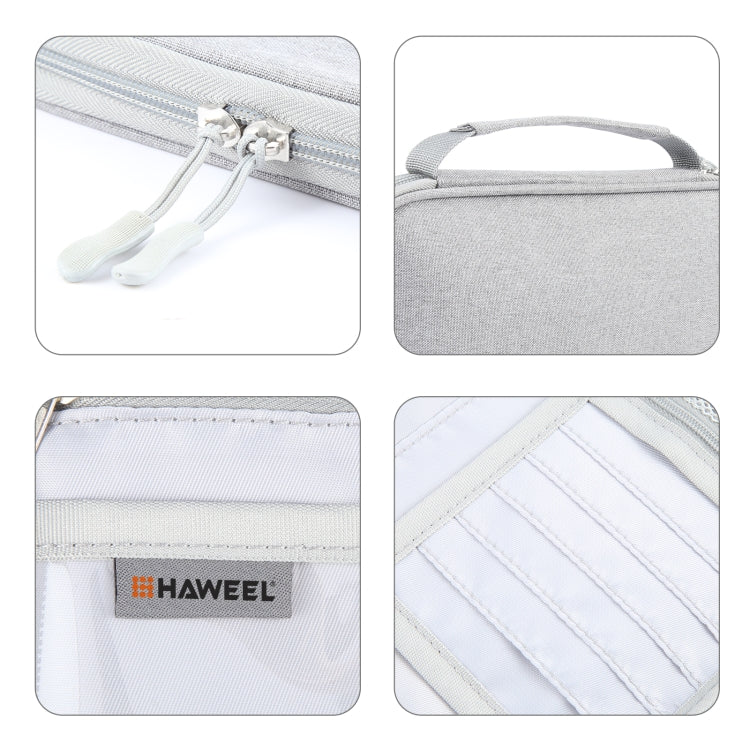 HAWEEL Passport Wallet Document Organizer Credit Cards Case Bag with Handle (Grey) - Card & Passport Bags by HAWEEL | Online Shopping UK | buy2fix