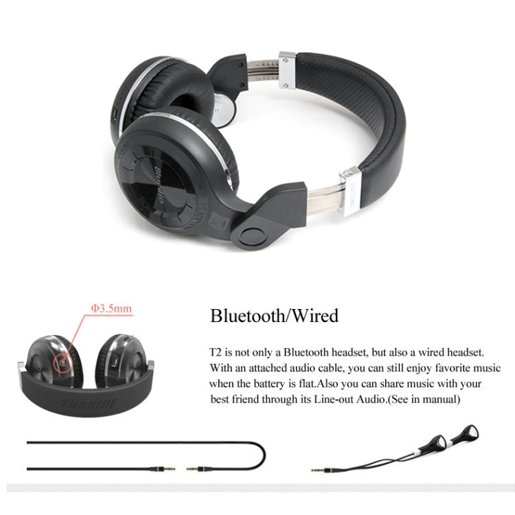 Bluedio T2 Turbine Wireless Bluetooth 4.1 Stereo Headphones Headset with Mic, For iPhone, Samsung, Huawei, Xiaomi, HTC and Other Smartphones, All Audio Devices(Black) - Headset & Headphone by Bluedio | Online Shopping UK | buy2fix