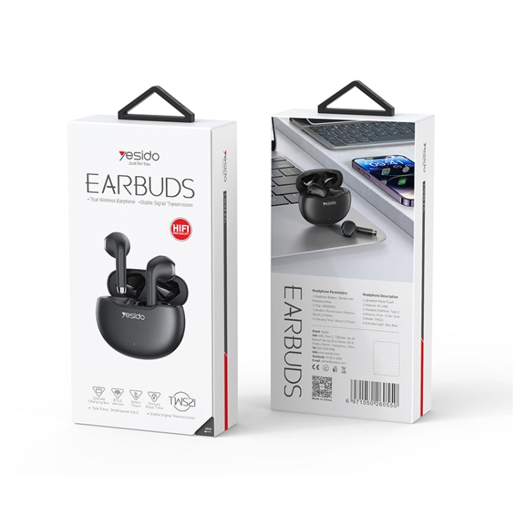 Yesido TWS21 Bluetooth 5.3 TWS Wireless Bluetooth Earphone (Black) - TWS Earphone by Yesido | Online Shopping UK | buy2fix