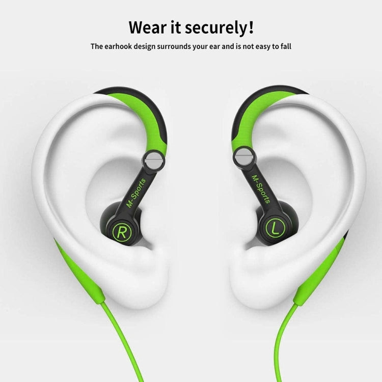 Mucro Type-C Plug In-Ear Sport Earhook Wired Stereo Headphones for Jogging Gym (Green) - Type-C Earphone by Mucro | Online Shopping UK | buy2fix