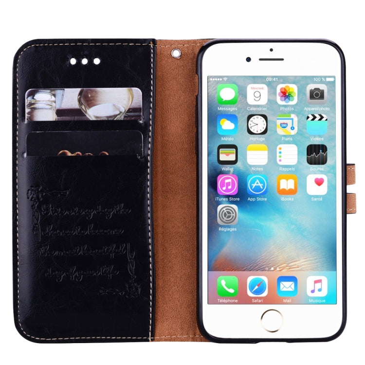 For iPhone 6 Plus & 6s Plus Business Style Oil Wax Texture Horizontal Flip Leather Case with Holder & Card Slots & Wallet (Black) - More iPhone Cases by buy2fix | Online Shopping UK | buy2fix