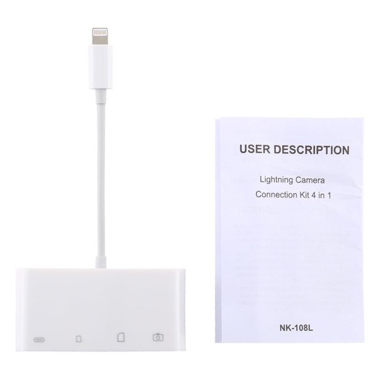 NK-108L 8 Pin to USB + TF Card + SD Card Camera Reader Adapter, Compatible with IOS 9.1 and Above Systems - Converter & Adapter by buy2fix | Online Shopping UK | buy2fix