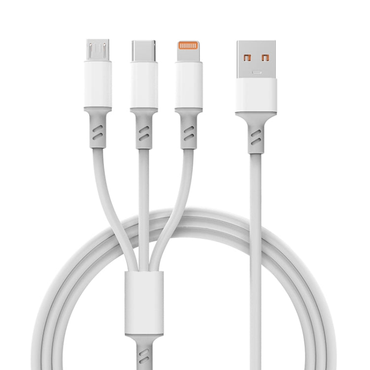 3A 3 in 1 USB to Type-C / 8 Pin / Micro USB Fast Charging Cable, Cable Length: 1.2m - Multifunction Cable by buy2fix | Online Shopping UK | buy2fix