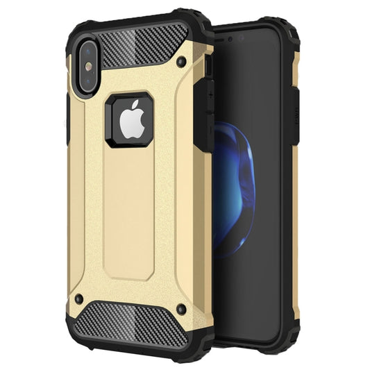 For iPhone X / XS Magic Armor TPU + PC Combination Case(Gold) - More iPhone Cases by buy2fix | Online Shopping UK | buy2fix