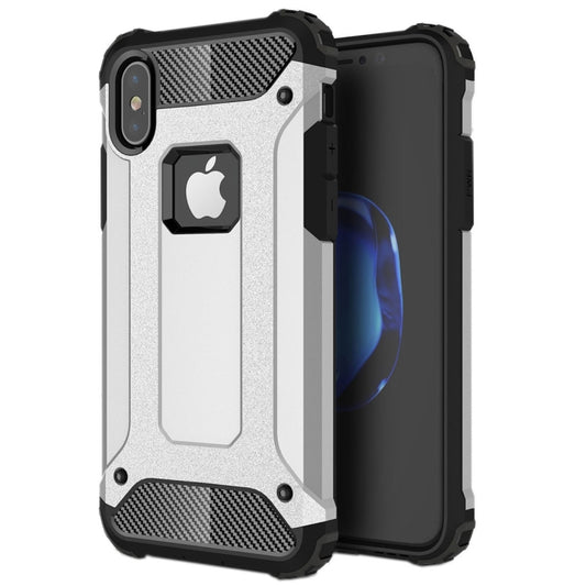 For iPhone X / XS Magic Armor TPU + PC Combination Case(Silver) - More iPhone Cases by buy2fix | Online Shopping UK | buy2fix