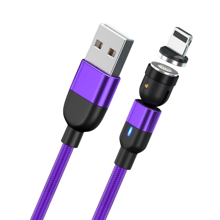 2m 3A Output USB to 8 Pin 540 Degree Rotating Magnetic Data Sync Charging Cable(Purple) - Charging Cable & Head by buy2fix | Online Shopping UK | buy2fix