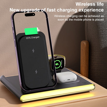 C27 15W 4 in 1 Foldable Magnetic Wireless Charger with Ambient Light (Black) - Wireless Charger by buy2fix | Online Shopping UK | buy2fix