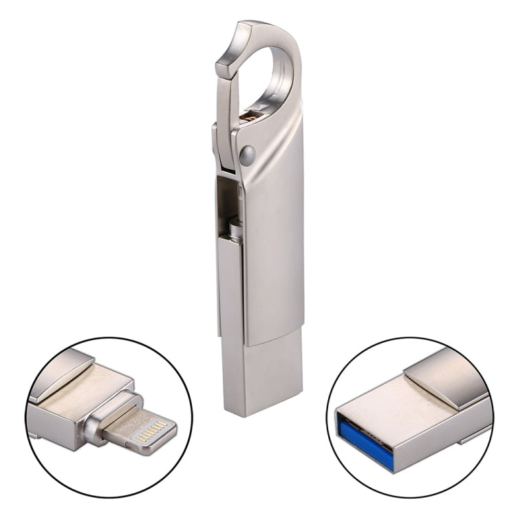 RQW-10F 2 in 1 USB 2.0 & 8 Pin 16GB Keychain Flash Drive - U Disk & Card Reader by buy2fix | Online Shopping UK | buy2fix