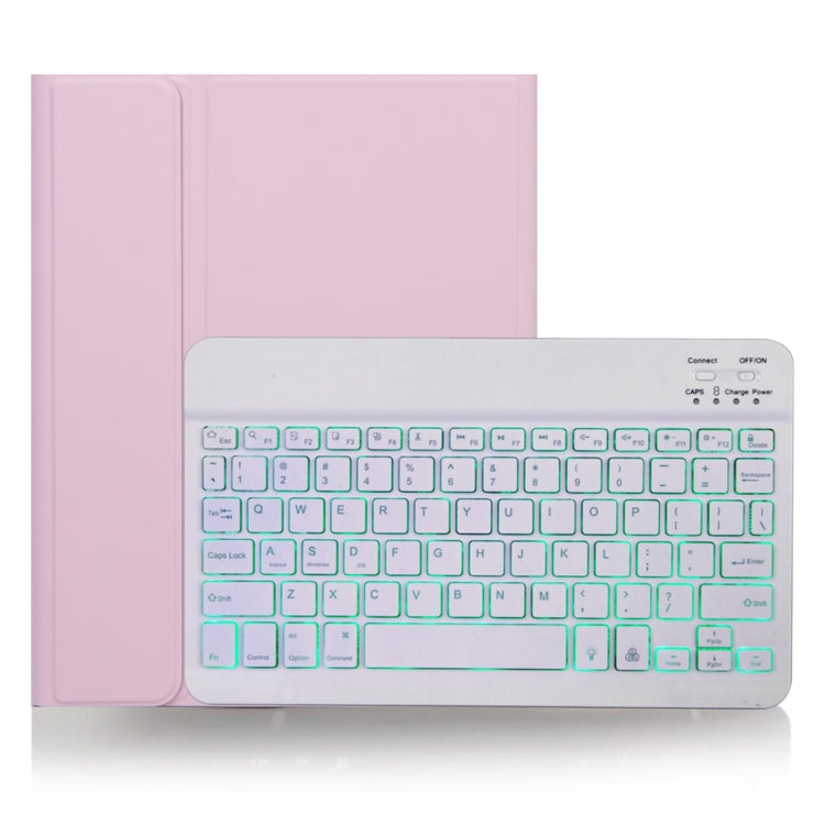 X-11BS Skin Plain Texture Detachable Bluetooth Keyboard Tablet Case for iPad Pro 11 inch 2020 / 2018, with Pen Slot & Backlight (Pink) - For iPad Pro by buy2fix | Online Shopping UK | buy2fix